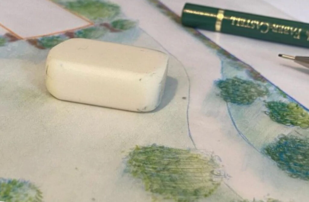 croquis par un paysagiste en bretagne d'une création de jardin